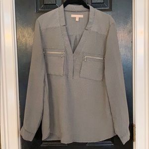 Banana Republic gray black blouse small